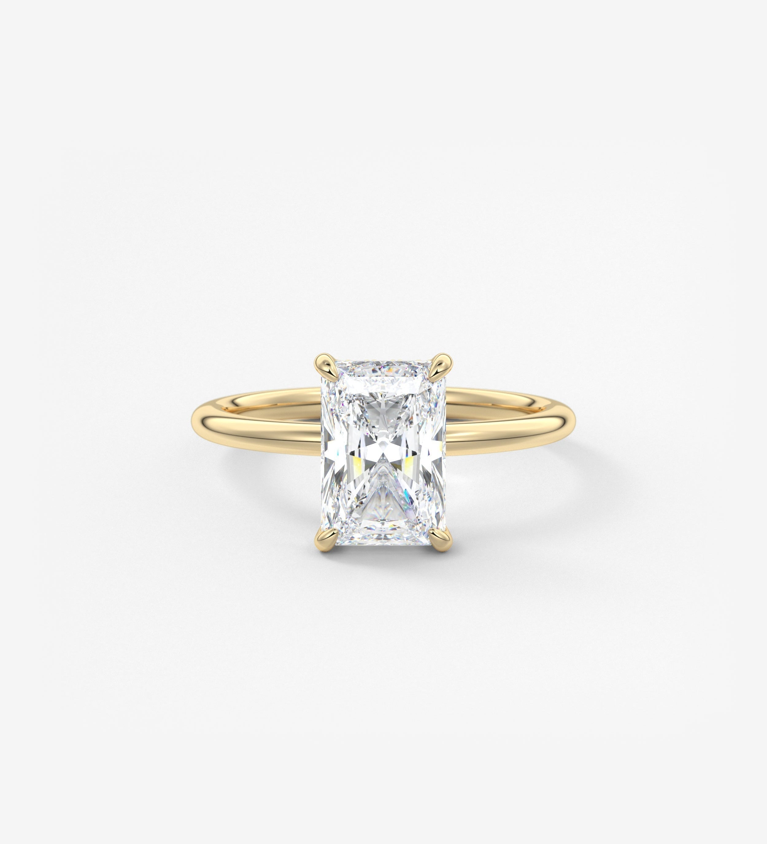 Radiant Hidden Halo Lab Grown Diamond Engagement Ring
