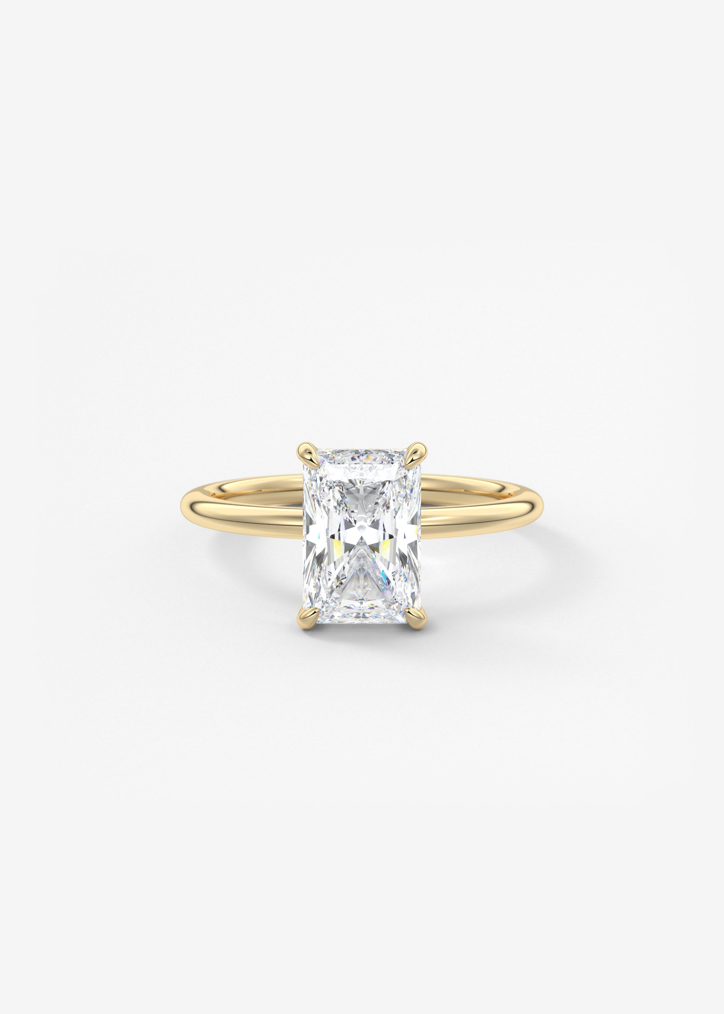 Radiant Hidden Halo Lab Grown Diamond Engagement Ring