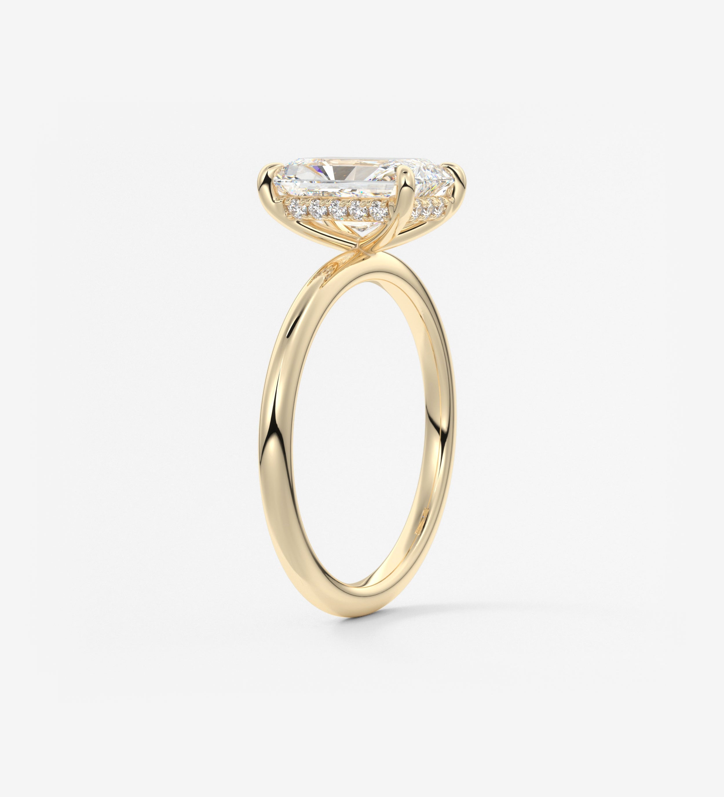 Radiant Hidden Halo Lab Grown Diamond Engagement Ring