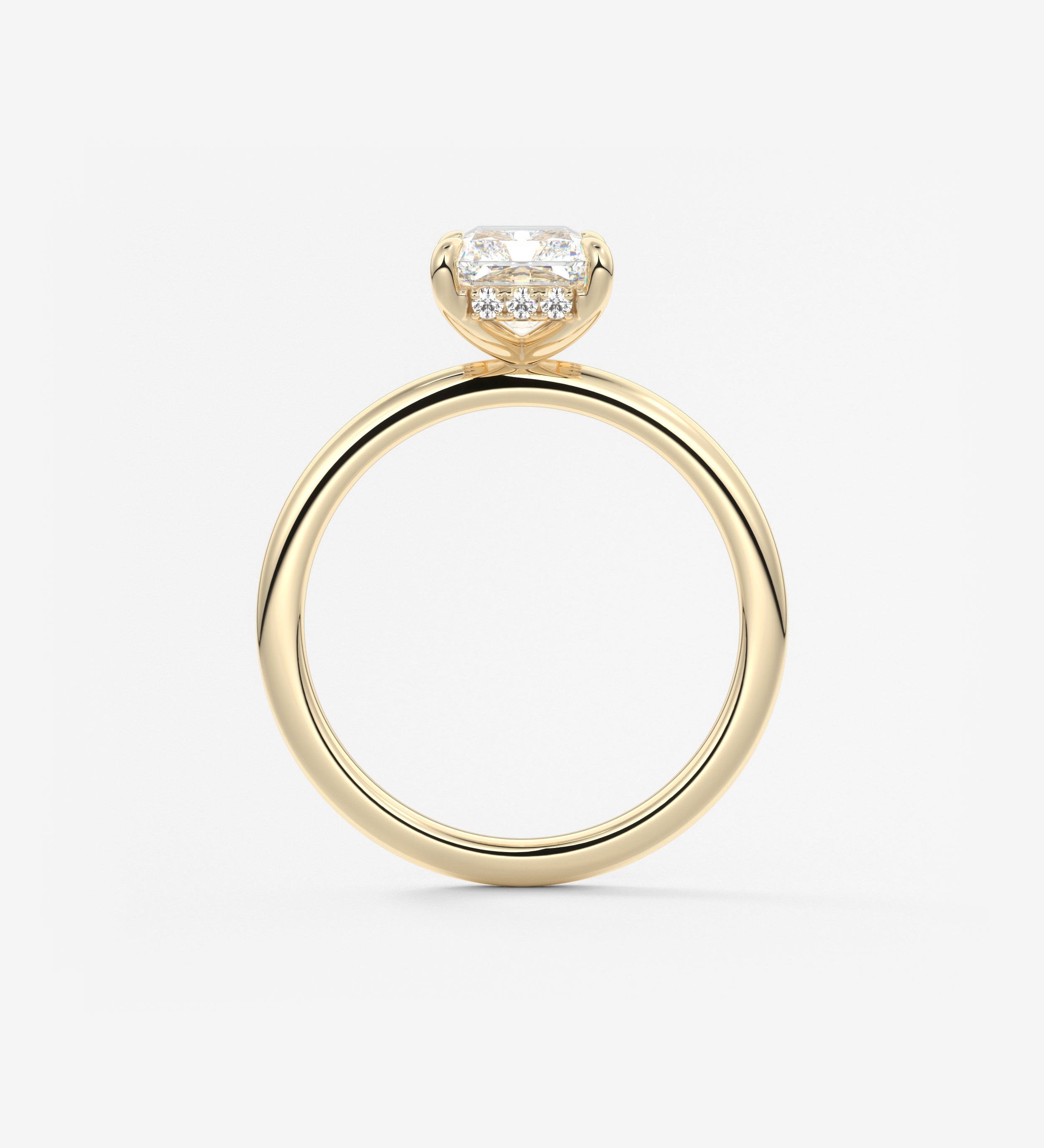 Radiant Hidden Halo Lab Grown Diamond Engagement Ring