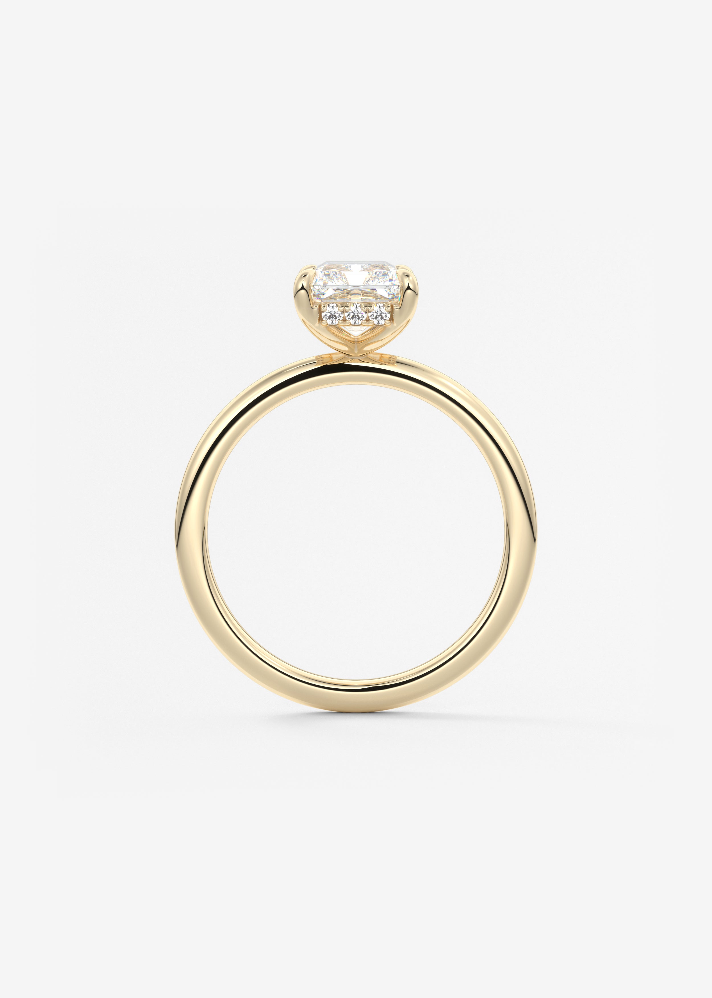 Radiant Hidden Halo Lab Grown Diamond Engagement Ring