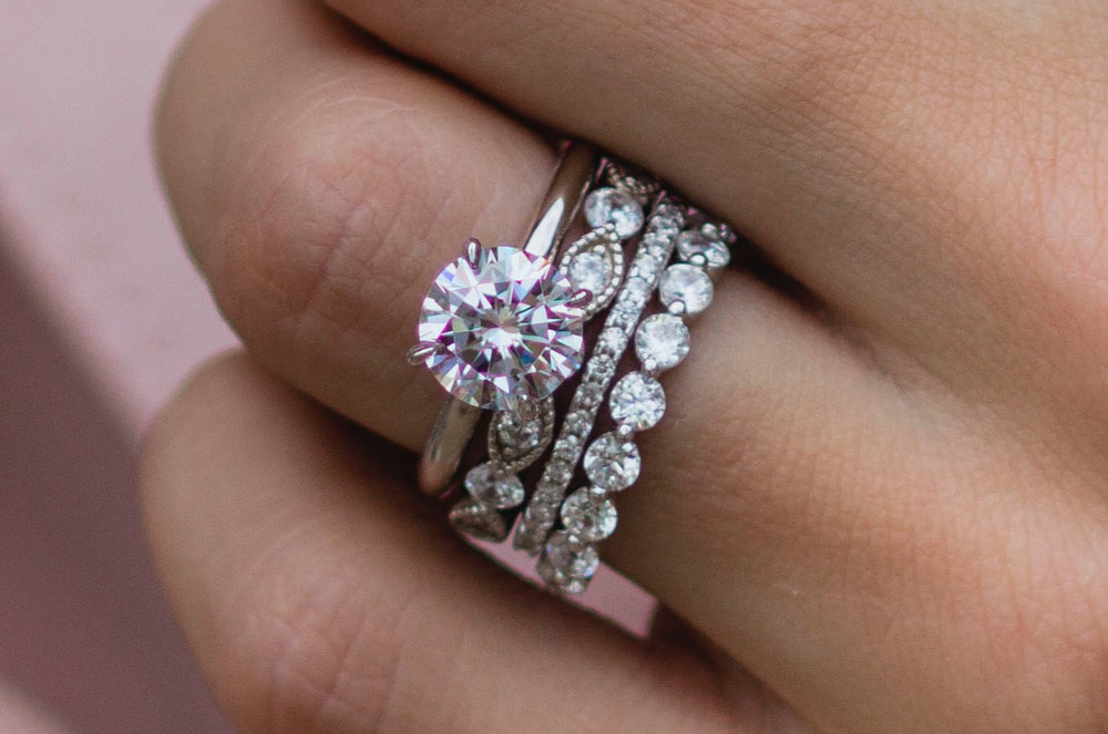 Round Cut Solitaire Style Cubic Zirconia in 925 Sterling Silver Ring 7