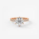 Round Pave Lab Grown Diamond Engagement Ring
