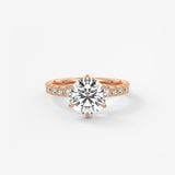Round Pave Lab Grown Diamond Engagement Ring