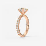 Round Pave Lab Grown Diamond Engagement Ring