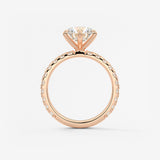 Round Pave Lab Grown Diamond Engagement Ring