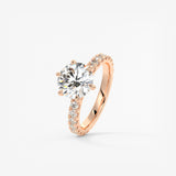 Round Pave Lab Grown Diamond Engagement Ring