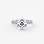 Round Pave Lab Grown Diamond Engagement Ring