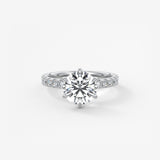 Round Pave Lab Grown Diamond Engagement Ring