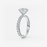 Round Pave Lab Grown Diamond Engagement Ring