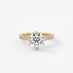 Round Pave Lab Grown Diamond Engagement Ring