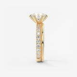 Round Pave Lab Grown Diamond Engagement Ring