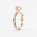 Round Pave Lab Grown Diamond Engagement Ring