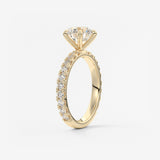 Round Pave Lab Grown Diamond Engagement Ring