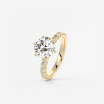 Round Pave Lab Grown Diamond Engagement Ring