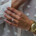 1.50 CT Cushion Moissanite Ring Featuring Hidden Halo & Pave Style 1