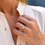 0.41 TCW Round Opal Lab Made Diamond- October Birthstone Engagement Ring 3