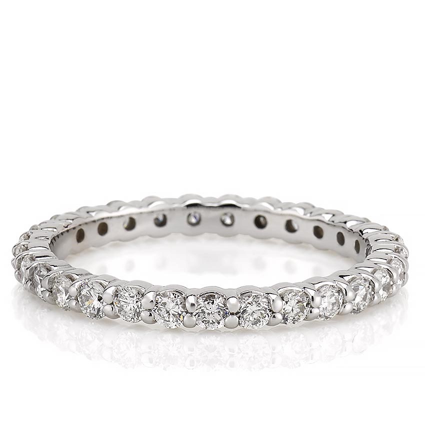 Stunning 1.0 CT Round Moissanite Stones Full Eternity Wedding Bands 3