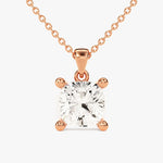2.0 CT Cushion Moissanite Diamond Solitaire Pendant Necklace in Solid Gold 3
