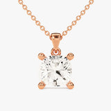 2.0 CT Cushion Moissanite Diamond Solitaire Pendant Necklace in Solid Gold 3