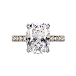Cushion Cut Solitaire Style Cubic Zirconia in 925 Sterling Silver Ring 1