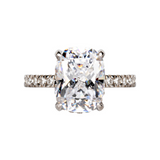 Cushion Cut Solitaire Style Cubic Zirconia in 925 Sterling Silver Ring 1