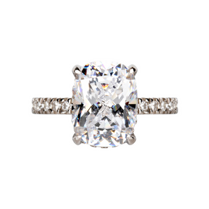 Cushion Cut Solitaire Style Cubic Zirconia in 925 Sterling Silver Ring