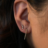 Classic 0.40 TCW Round Cut Moissanite Hoops Earrings in Gold 2