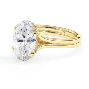 Stunning 4.0 CT Oval Moissanite Engagement Ring with Hidden Halo Design