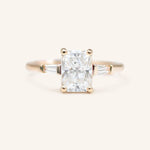 Stunning 2.43 CT Radiant Moissanite Engagement Ring with Three Stone Design 3