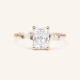 Stunning 2.43 CT Radiant Moissanite Engagement Ring with Three Stone Design 3