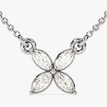 0.40 CT Marquise Moissanite Diamond Clover Pendant Necklace in Solid Gold 2