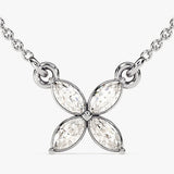0.40 CT Marquise Moissanite Diamond Clover Pendant Necklace in Solid Gold 2