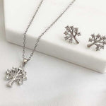 Round Cut Cubic Zirconia in 925 Sterling Silver Necklace 4