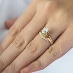 Stunning 0.3 TCW Round Moissanite Stones Curved Wedding Band 8
