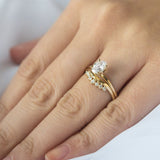 Stunning 0.3 TCW Round Moissanite Stones Curved Wedding Band 8