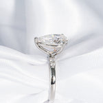 Stunning 3.0 CT Pear Cut Moissanite Engagement Ring with Pave Design 5