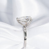 Stunning 3.0 CT Pear Cut Moissanite Engagement Ring with Pave Design 5