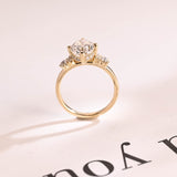 Stunning 1.0 - 2.0 CT Oval Moissanite Engagement Ring with Cluster Design 8