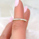 Stunning 0.48 TCW Round Moissanite Stones Half Eternity Wedding Bands 5