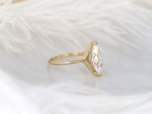 Stunning 2.80 CT Marquise Moissanite Engagement Ring with Hidden Halo Design 2