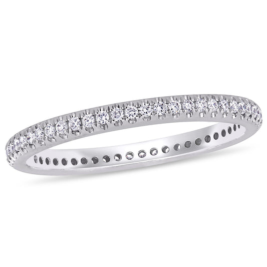 Round Cut Cubic Zirconia in 925 Sterling Silver Wedding Bands 2
