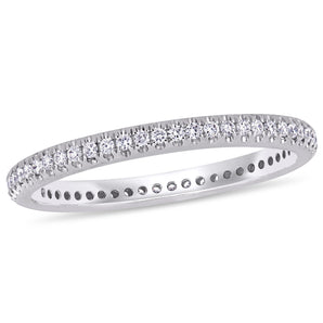 Round Cut Cubic Zirconia in 925 Sterling Silver Wedding Bands