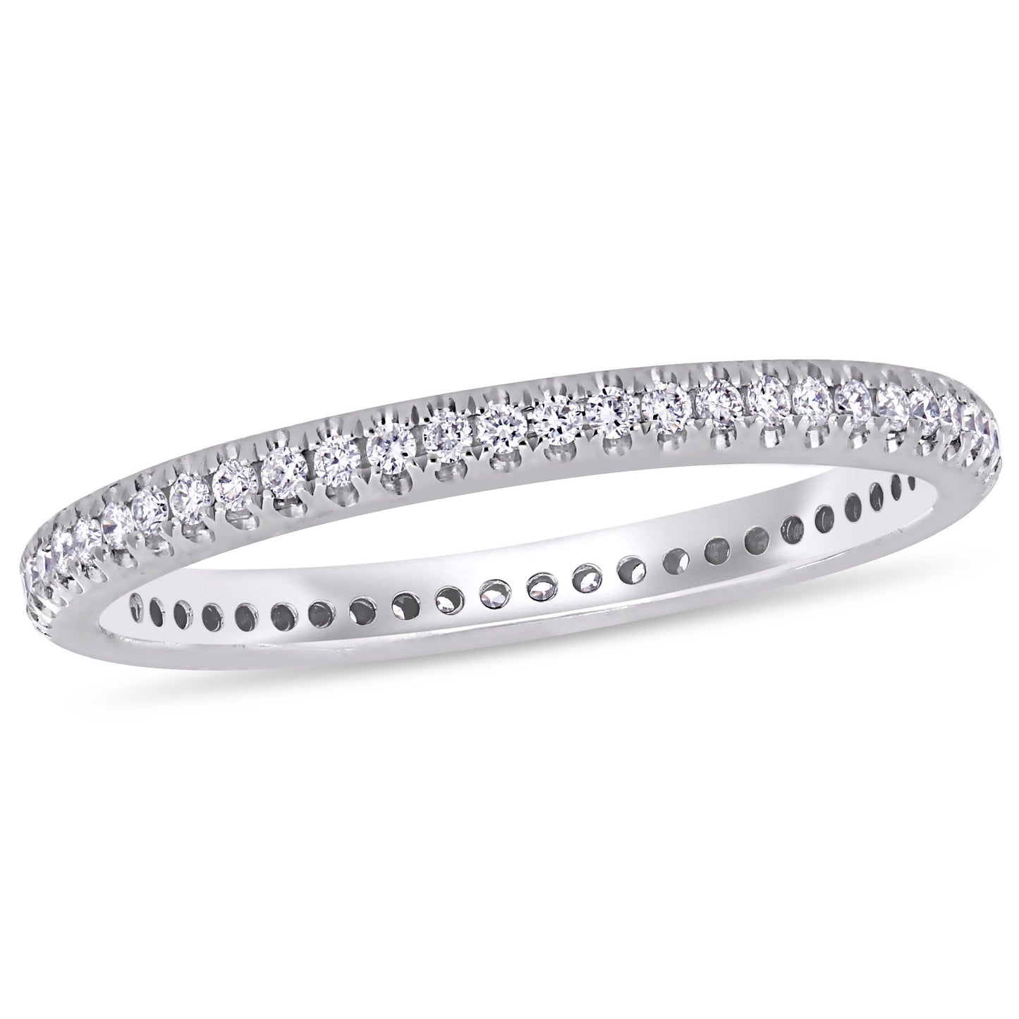 Round Cut Cubic Zirconia in 925 Sterling Silver Wedding Bands 9
