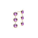 2.70 TCW Round Amethyst Lab Made Diamond- February Birthstone Dangle 1