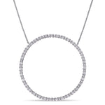 Round Cut Cubic Zirconia in 925 Sterling Silver Necklace 9