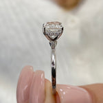 Classic 2.0 CT East West Radiant Moissanite Engagement Ring with Hidden Halo Design 6