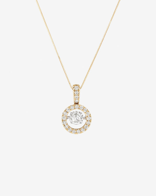 Round Cut Cubic Zirconia in 925 Sterling Silver Necklace 1