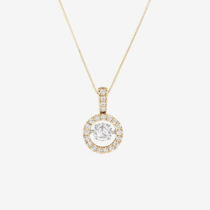 Round Cut Cubic Zirconia in 925 Sterling Silver Necklace