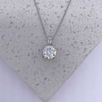 Round Cut Cubic Zirconia in 925 Sterling Silver Necklace 4
